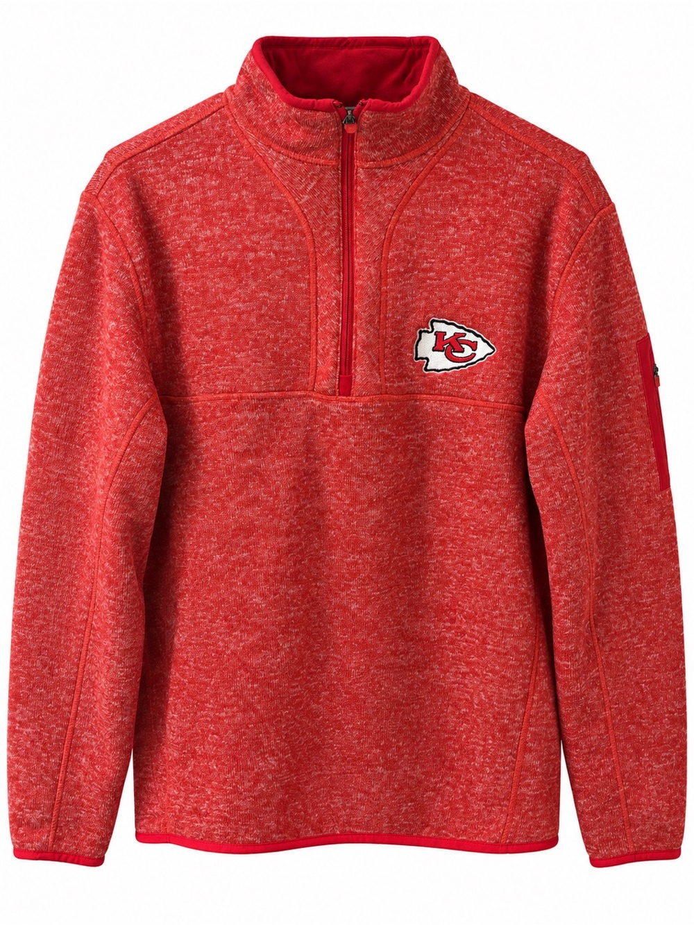 Antigua Kansas City Chiefs Red Heather Fleece Quarter Zip Pullover L